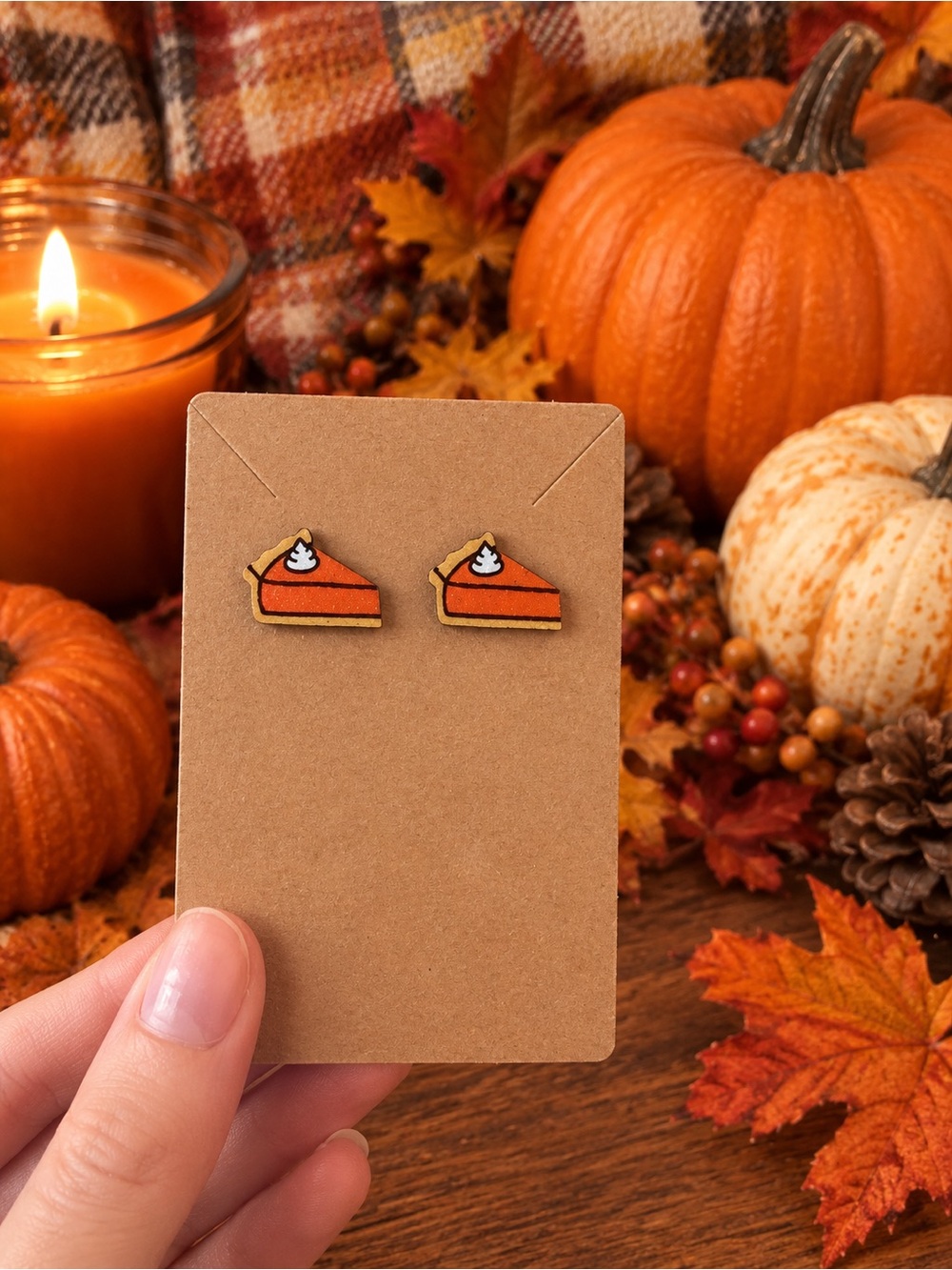 Pumpkin pie 🥧 stud earrings